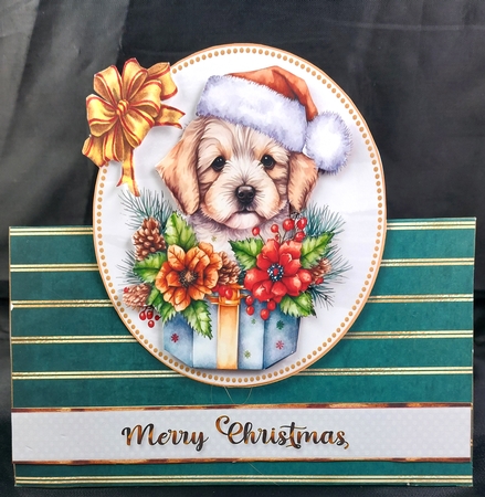 Cute Christmas Wrapped Animals Tent Card by Linda Short