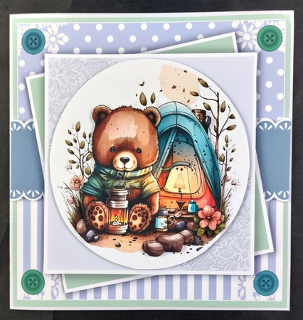 Camping Bear Collection Topper Set by Linda Short