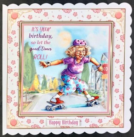 Aged to Perfection 7x7ins Decoupage Topper 1 by Linda Short