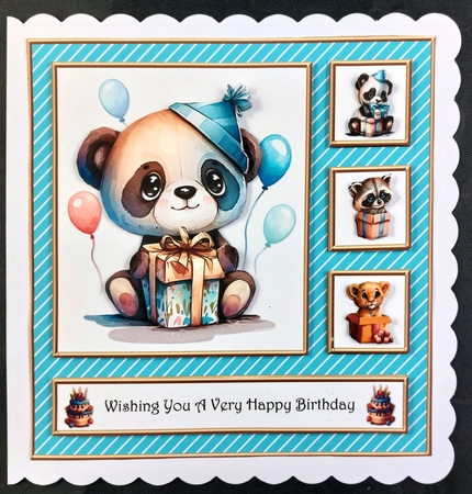 Cute Critters Birthday Topper - Blue by Linda Short