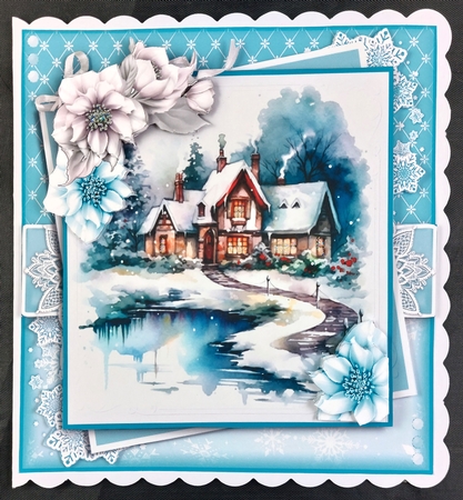 Winter House by the lake by Linda Short