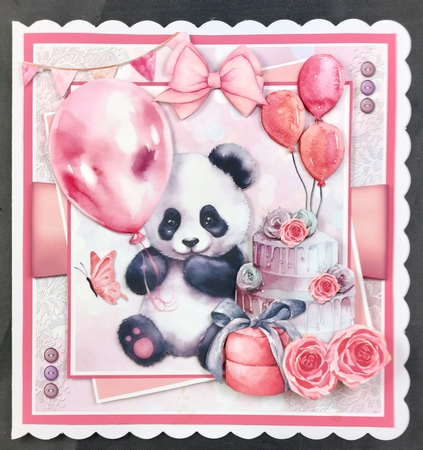 Pink Panda Birthday Girl by Linda Short