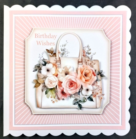 Glittery Stripe Backgrounds with White Border-Candy Floss by Linda Short