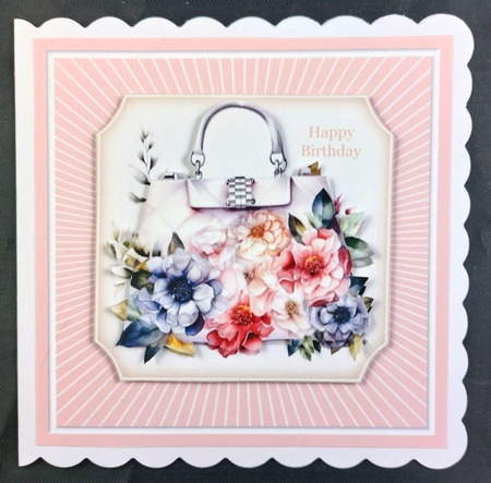 Glittery Stripe Backgrounds with White Border-Candy Floss by Linda Short
