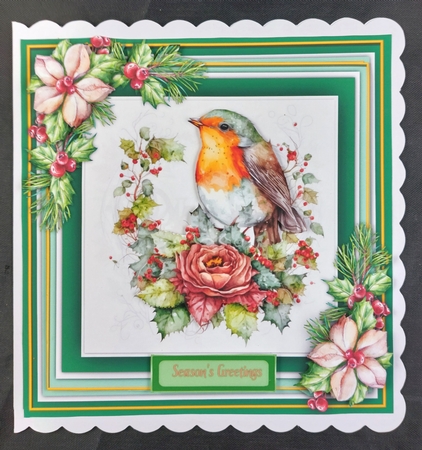 8x8 Mini Kit, Beautiful Christmas Robin by Linda Short