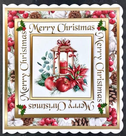 SC Lantern with red poinsettias by Linda Short