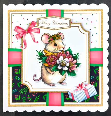 Christmas Mice Card front & Toppers #2 by Linda Short
