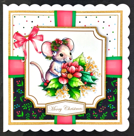 Christmas Mice Card front & Toppers #2 by Linda Short