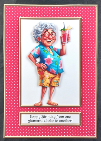 The secret to staying young - pink polka dot background by Linda Short