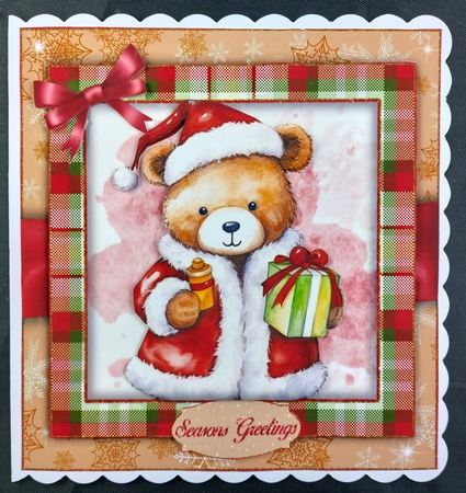 Christmas Bear  Mini Kit    7X7 by Linda Short