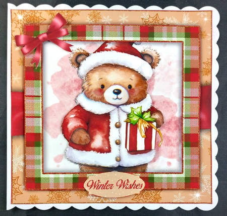 Christmas Bear  Mini Kit    7X7 by Linda Short