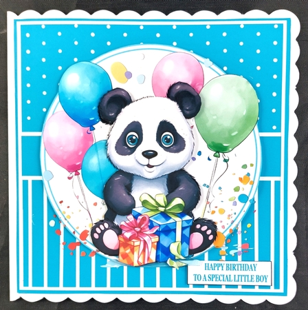 PANDA WITH BALLOONS by Linda Short