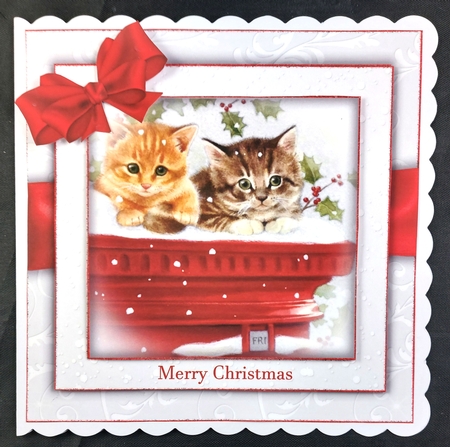 Christmas Cat Mini Kit    7X7 by Linda Short