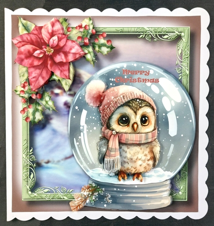 Gorgeous Owl Snowglobe 3 8x8 by Linda Short