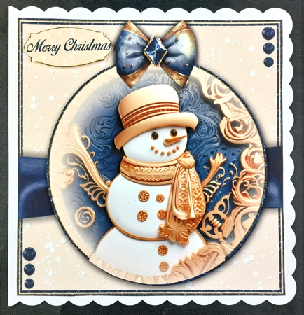 Blue & Gold Christmas Bauble Mini Kit    7X7 by Linda Short