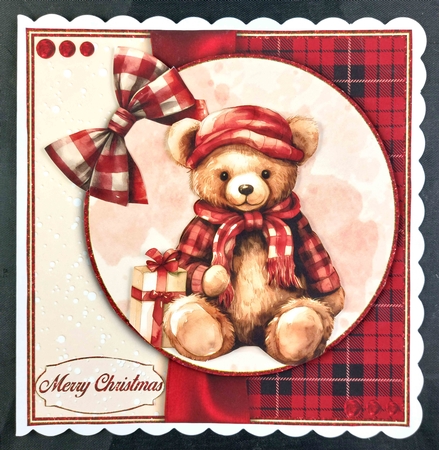 Christmas Teddy 3 Bauble Mini Kit    7X7 by Linda Short