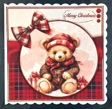 Christmas Teddy 3 Bauble Mini Kit    7X7 by Linda Short