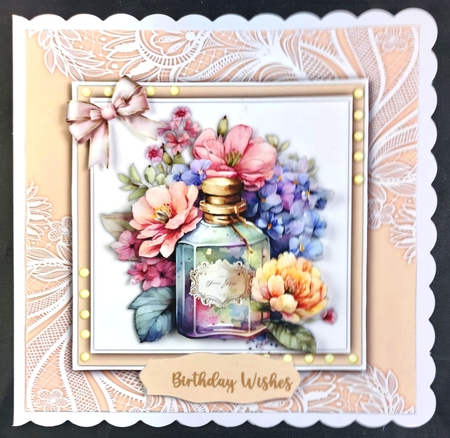 8x8 Mini Kit, Beautiful Perfume bottle and Roses by Linda Short
