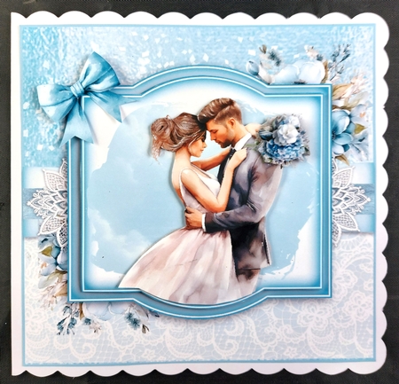 Cream and blue Wedding by Linda Short