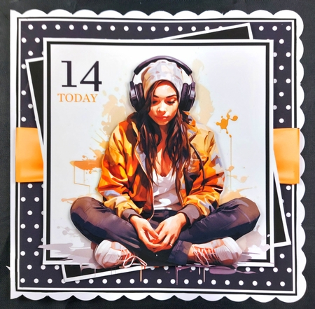 GIRL WITH HEADPHONES 2 by Linda Short