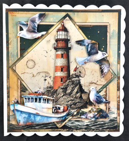 Sea Scene Square Topper  by Linda Short