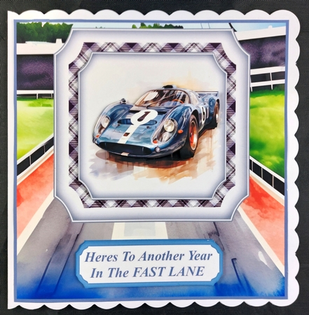 Racing car card front 1 by Linda Short