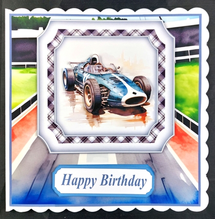 Racing car card front 1 by Linda Short
