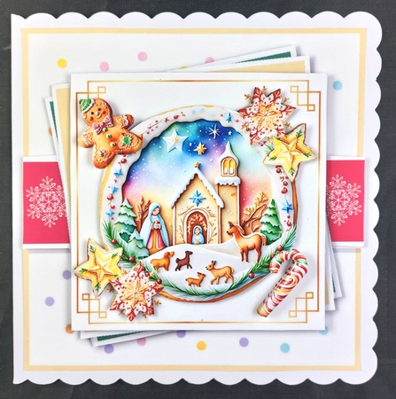Festive Christmas Cookies Card & Toppers Set by Linda Short