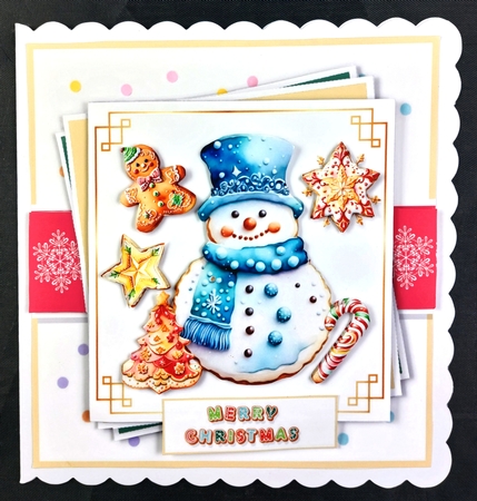 Festive Christmas Cookies Card & Toppers Set by Linda Short