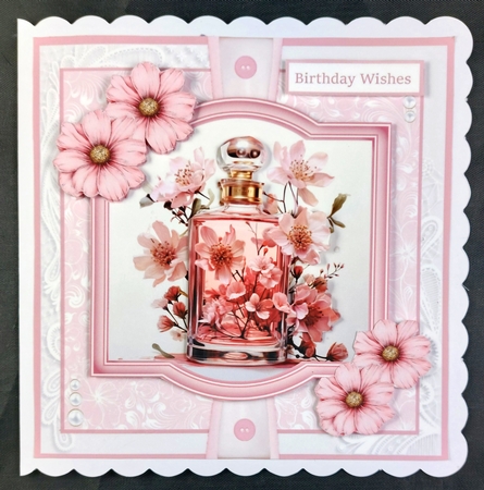 Pink Perfume 8x8 Quick Card #5 by Linda Short