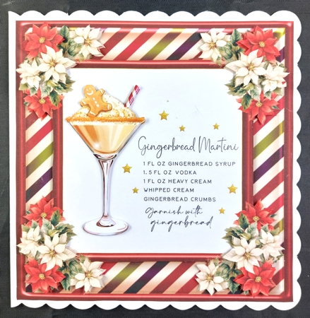 Gingerbread Martini Christmas cocktail card front by Linda Short