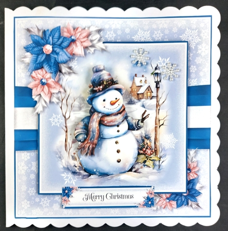 Holly Jolly Snowman 7x7 inch No.1 by Linda Short
