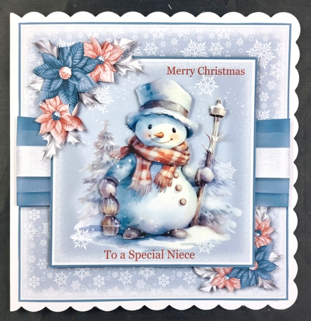 Holly Jolly Snowman Toppers 8x8 inch No.3 by Linda Short