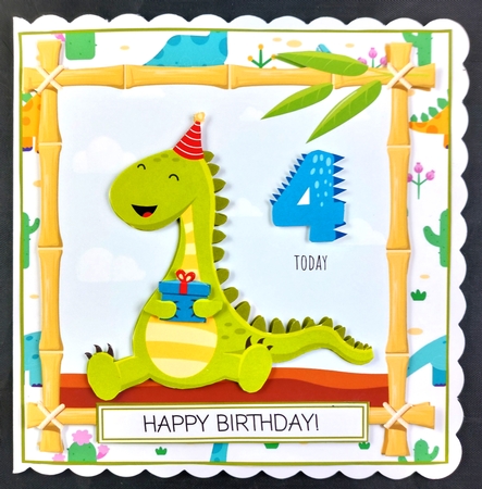 Cute Dino Birthday Card by Linda Short