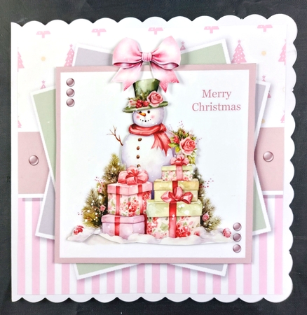 Pretty Pink Snowman Toppers Set by Linda Short