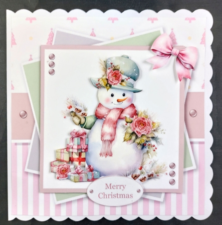 Pretty Pink Snowman Toppers Set by Linda Short