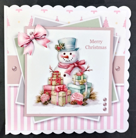 Pretty Pink Snowman Toppers Set by Linda Short