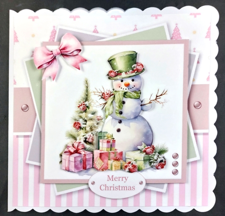 Pretty Pink Snowman Toppers Set by Linda Short