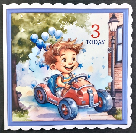 3 Kids n cars card fronts/toppers 1 by Linda Short