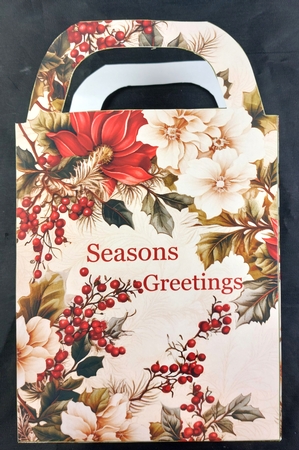 Vintage Christmas flowers gift bag 11 by Linda Short
