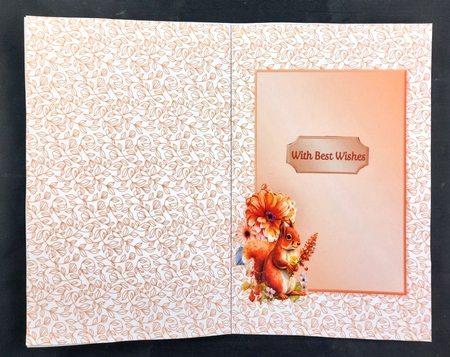 Squirrel in the Flowers - 5 x 7 Decoupage Card Mini Kit by Linda Short