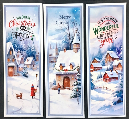 Christmas Winter 4 x Bookmarks 3 by Linda Short