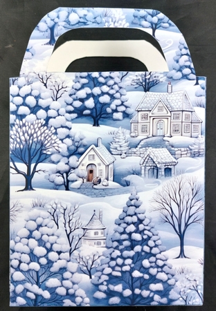 Blue Christmas gift bag 5 by Linda Short
