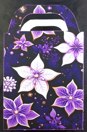 Purple Christmas gift bag 10 by Linda Short