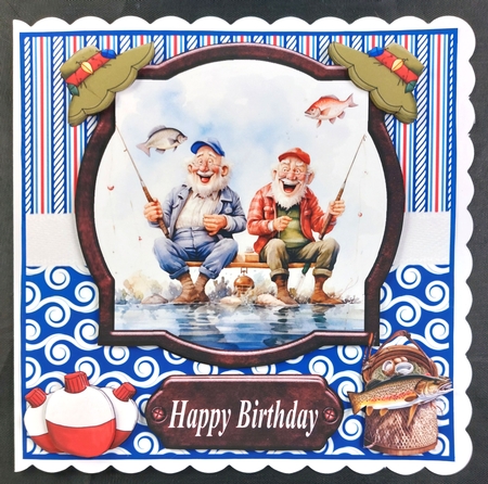 Seniors fishing card front(7.25x7.25 aprox) 1 by Linda Short