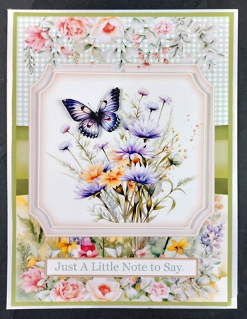 2 Floral butterfly card fronts(5x7 aprox) 6 by Linda Short