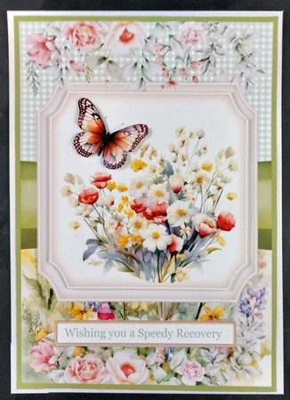 2 Floral butterfly card fronts(5x7 aprox) 6 by Linda Short