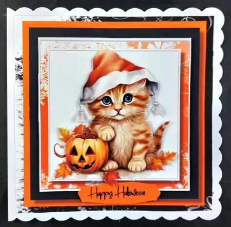 8x8 Mini Kit, Gorgeous Happy Halloween Kitty by Linda Short