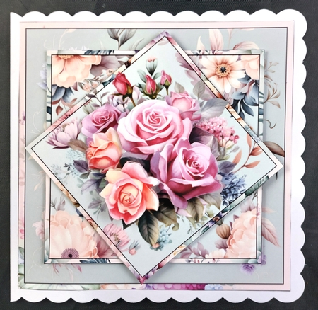 7x7 Chintz Square in Squares topper by Linda Short