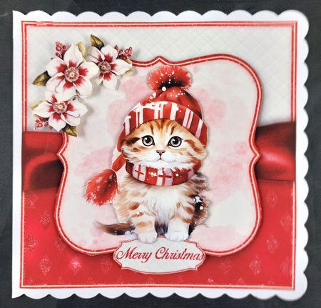 Christmas Cat Mini Kit    7X7 by Linda Short